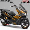 Decal Stiker Honda PCX 150 BLACK WINGS ORANGE