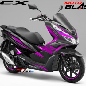 Decal Stiker Honda PCX 150 BLACK WINGS PURPLE