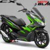 Decal Stiker Honda PCX 150 BLACK WINGS GREENLIME