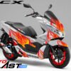 Decal Stiker Honda PCX 150 WHITE FLAMEBLAST