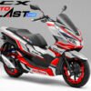 Decal Stiker Honda PCX 150 WHITE SUPER MAXI RED