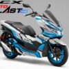 Decal Stiker Honda PCX 150 WHITE SUPER MAXI BLUELIME