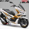 Decal Stiker Honda PCX 150 WHITE WINGS ORANGE