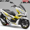 Decal Stiker Honda PCX 150 WHITE WINGS YELLOWLIME
