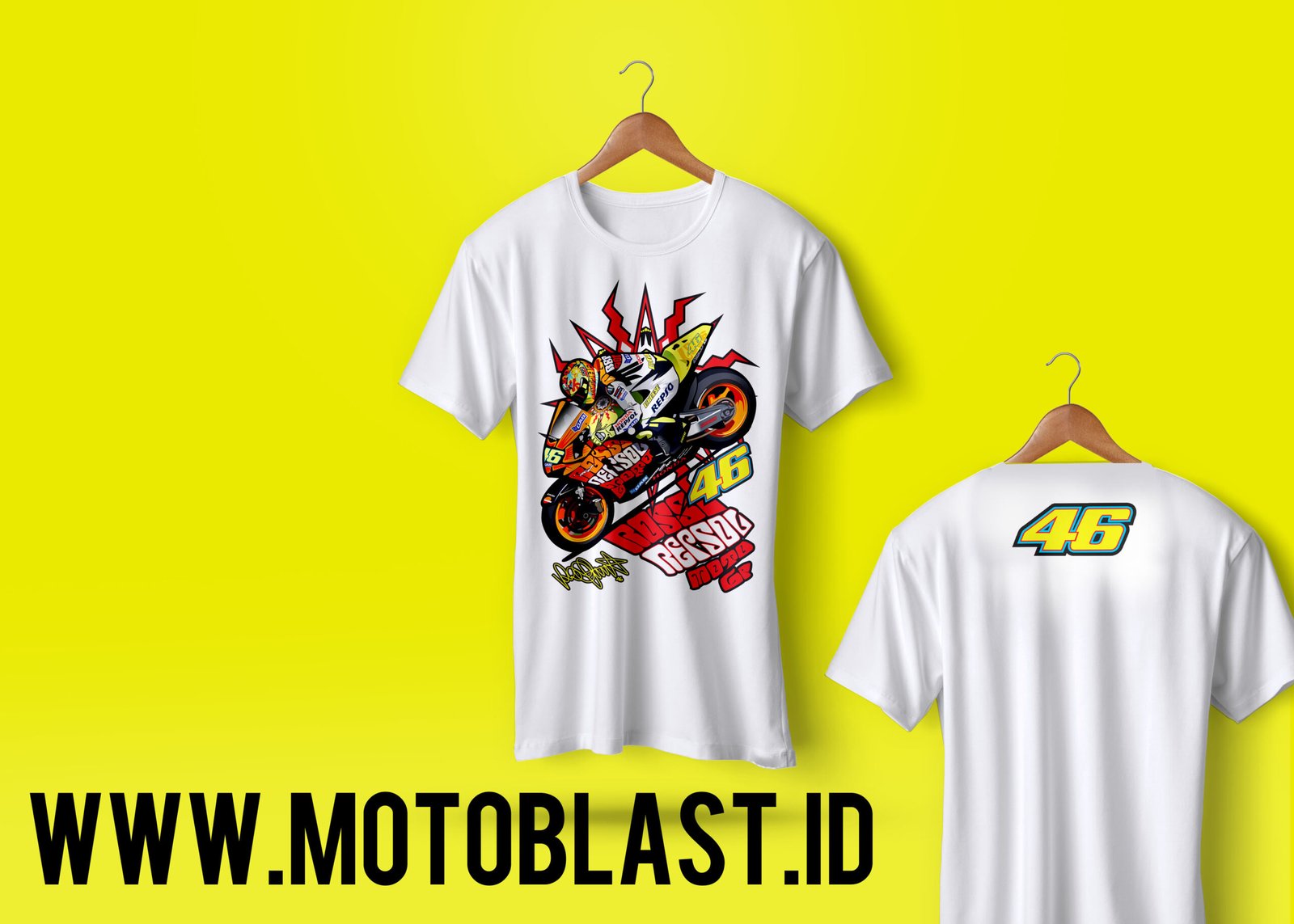 Kaos Motoblast MotoGP VR 46 With Honda RC211V Repsol White Versi II