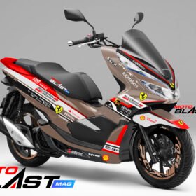 Decal Stiker Honda PCX 150 GOLD FERRARI RED