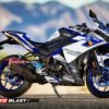 Decal Stiker R25 WHITE RACING SPORT BLUE
