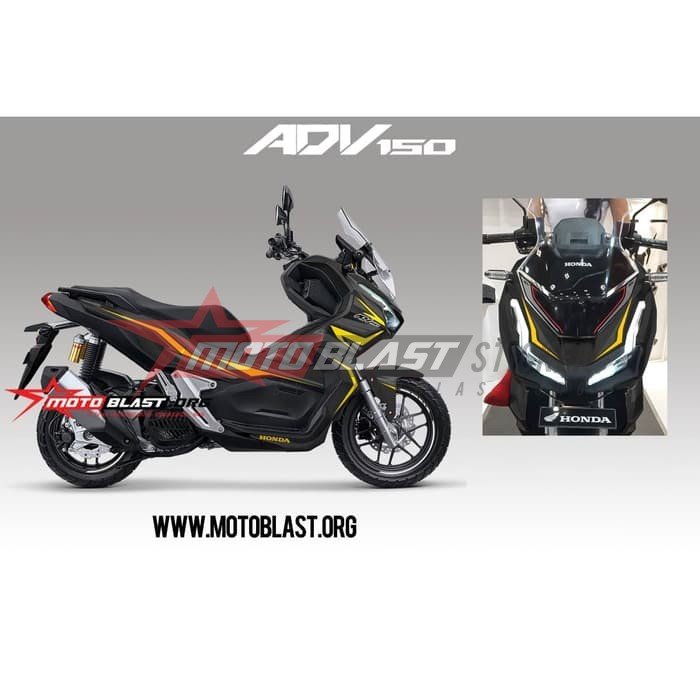 Decal stiker Honda ADV 150 Black Wings - Gambar 4