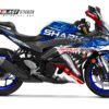 Decal Stiker Yamaha New R25 BLUE SHARK