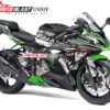 Decal Stiker Kawasaki Ninja ZX636 BLACK GREEN SHARK FIX SIZE