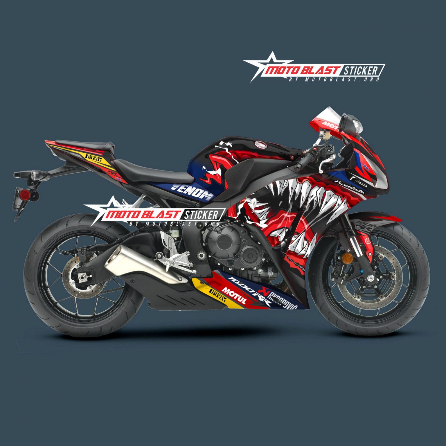 Decal stiker Honda cbr1000rr 2013 venom hjc fullbody motoblast