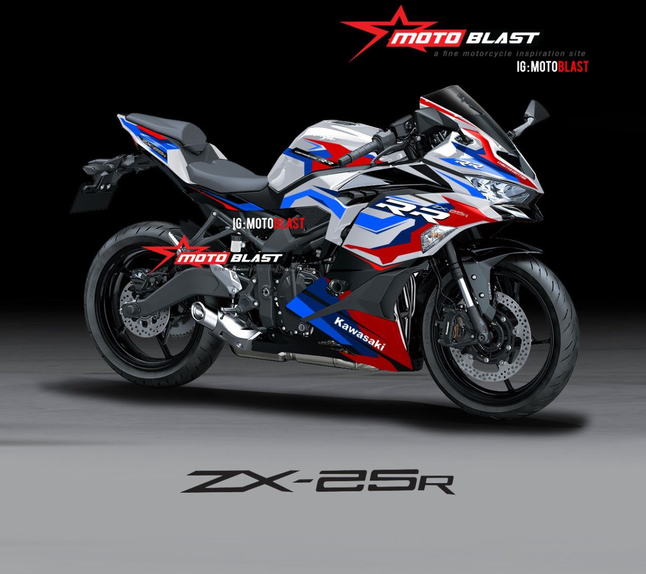 Decal Stiker KAWASAKI NINJA ZX25R LIVERY BMW TRICOLOR FULL BODY