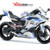 Decal Stiker KAWASAKI NINJA ZX25R WHITE BLUE LINE