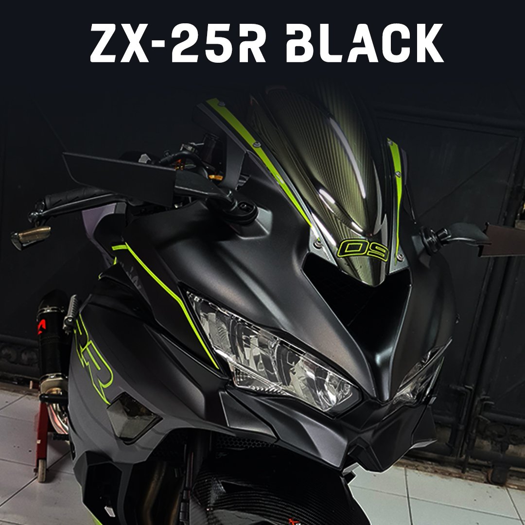 Decal Stiker KAWASAKI NINJA ZX25R BLACK GREEN LIME SPORT - Gambar 5