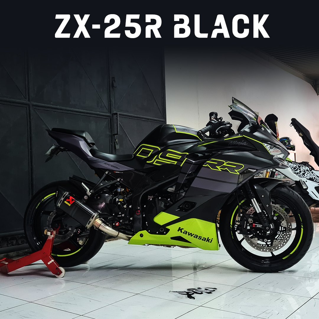Decal Stiker KAWASAKI NINJA ZX25R BLACK GREEN LIME SPORT - Gambar 2