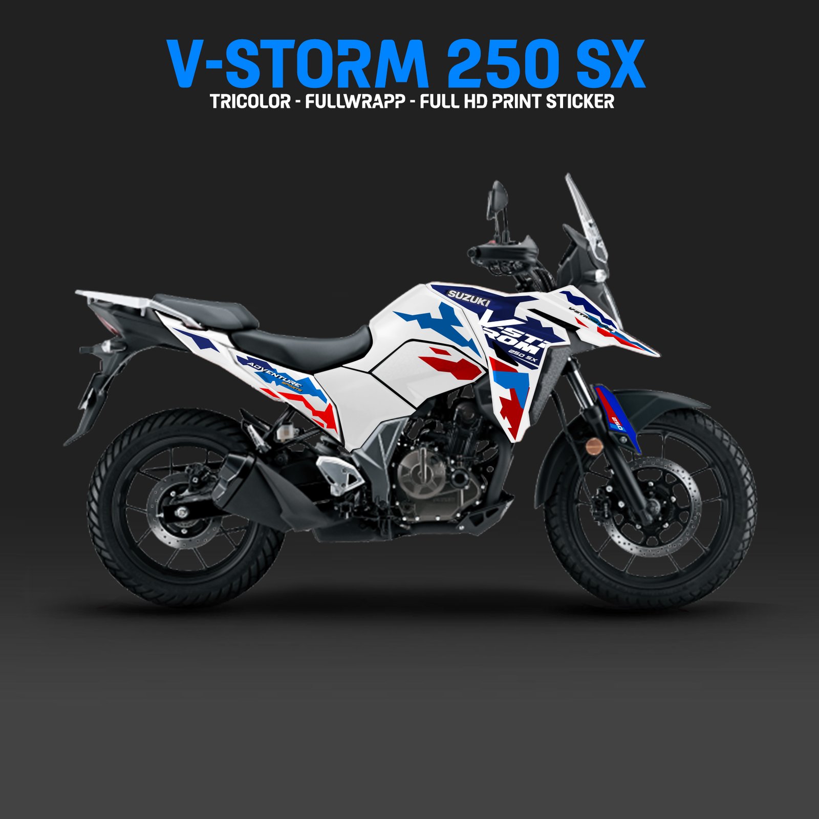 Decal stiker Suzuki Vstrom Africa v1 Fullbody Motoblast