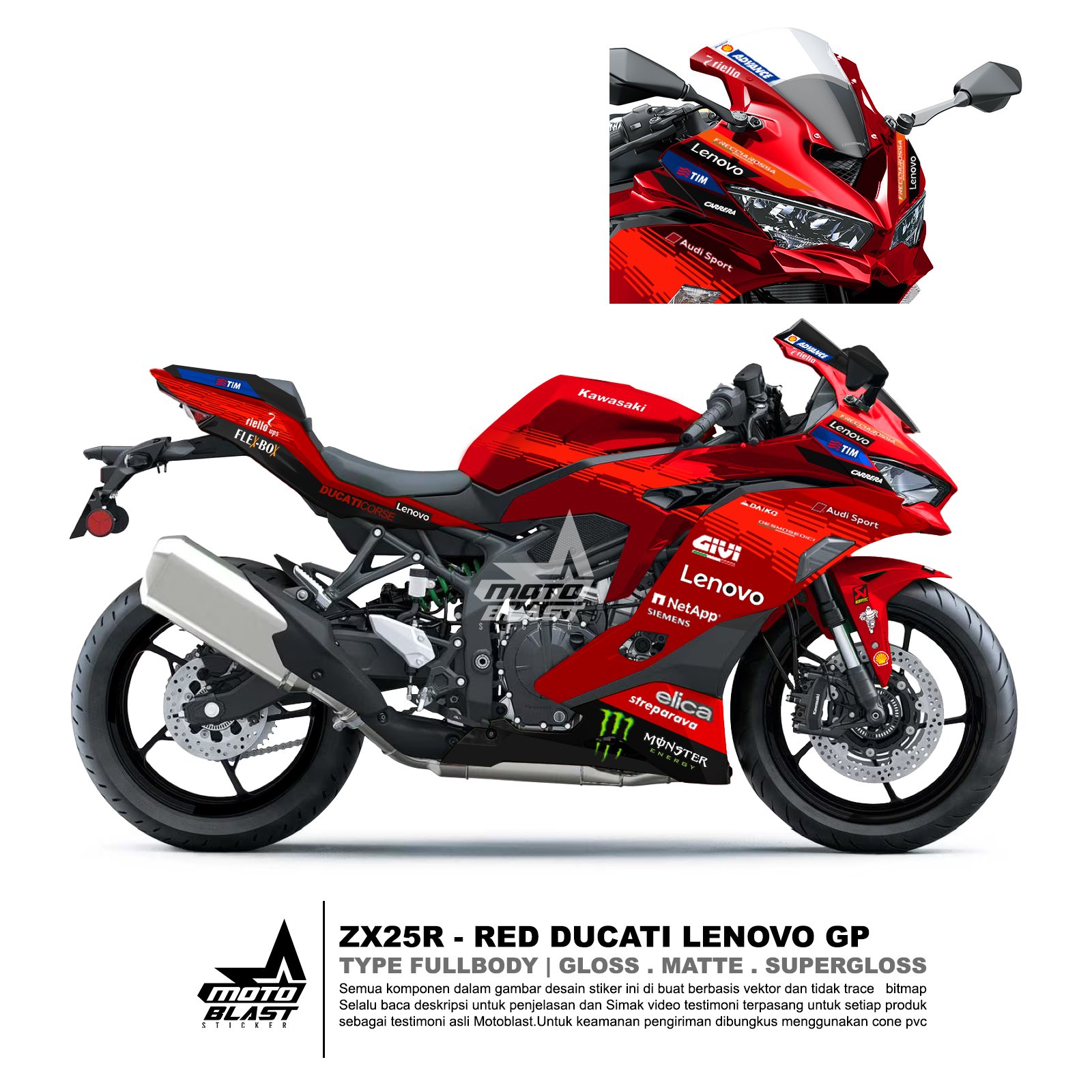Decal stiker zx25r lenovo motogp fullbody motoblast