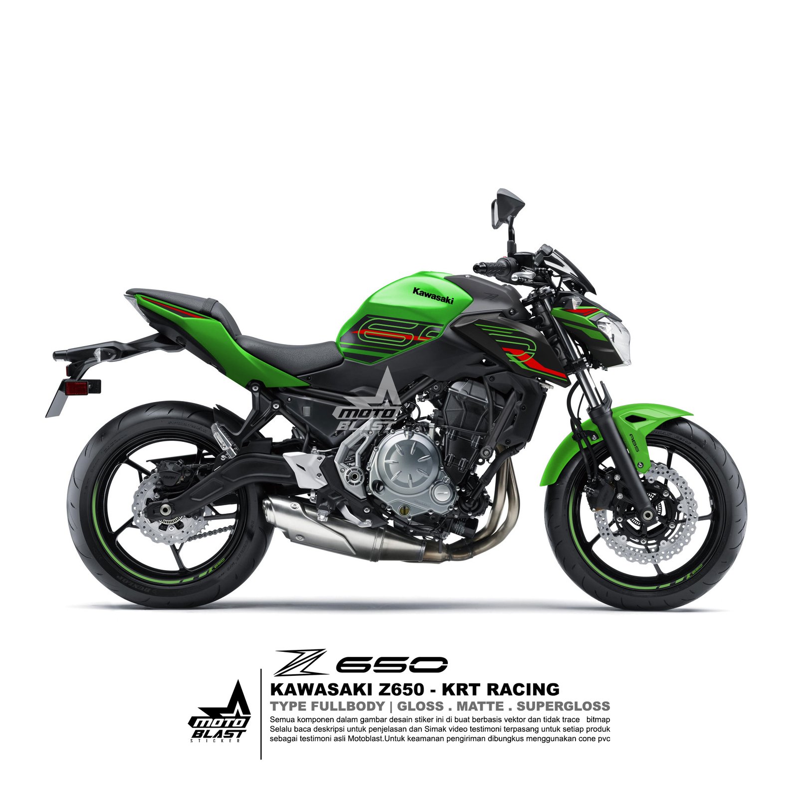Decal stiker Z650 KRT Racing Team Fullbody Motoblast