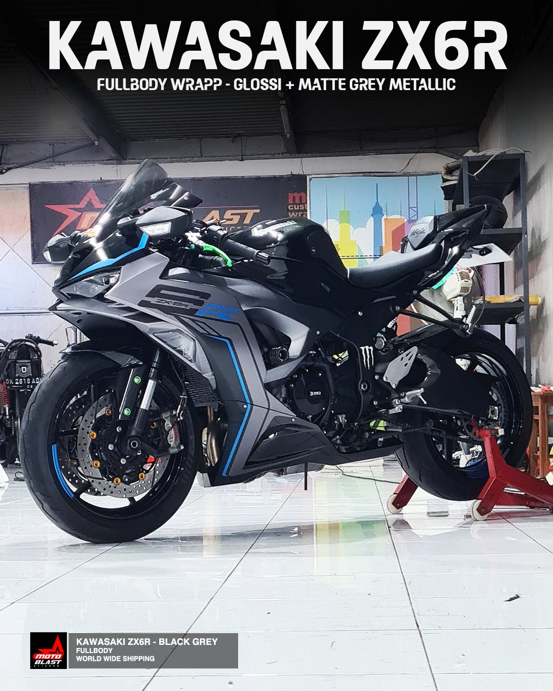 Decal stiker ZX6R 2023 HJC RPHA Quartararo Le Mans Spesial Fullbody Motoblast - Gambar 8